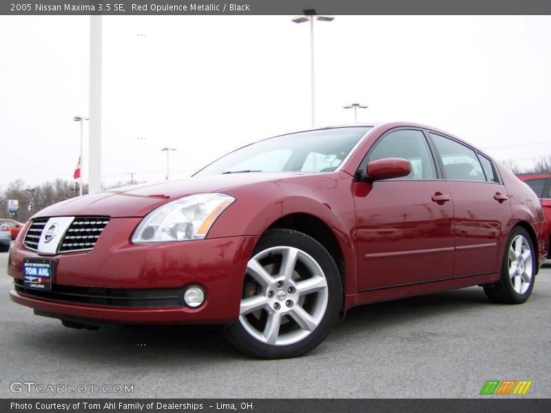 Red Opulence Metallic / Black 2005 Nissan Maxima 3.5 SE