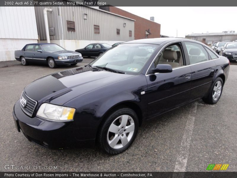 Ming Blue Pearl / Beige 2002 Audi A6 2.7T quattro Sedan