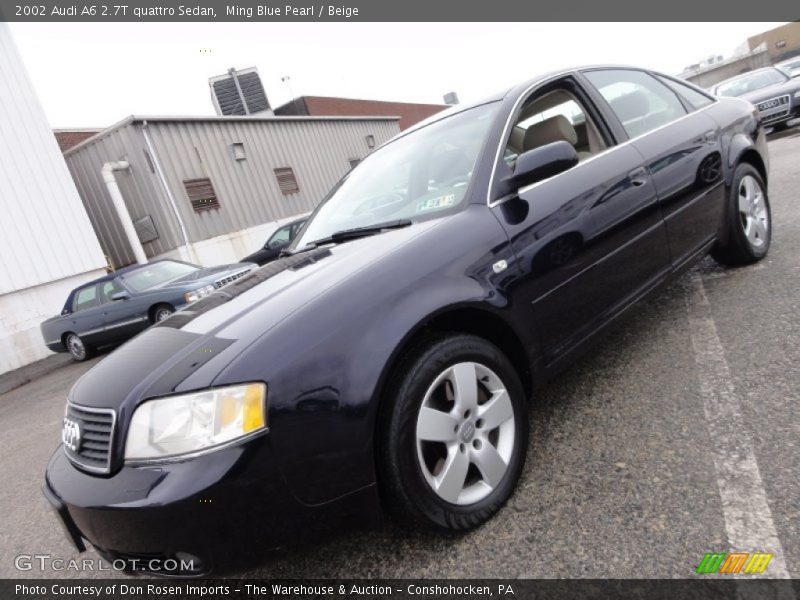 Ming Blue Pearl / Beige 2002 Audi A6 2.7T quattro Sedan