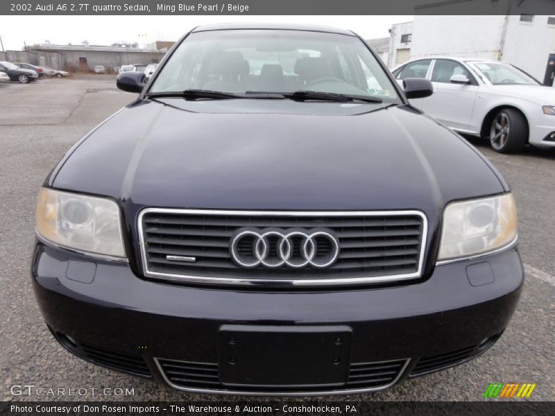 Ming Blue Pearl / Beige 2002 Audi A6 2.7T quattro Sedan