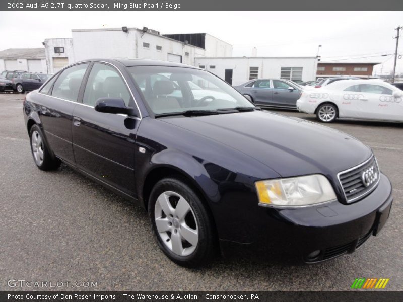 Ming Blue Pearl / Beige 2002 Audi A6 2.7T quattro Sedan