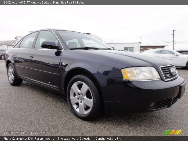 Ming Blue Pearl / Beige 2002 Audi A6 2.7T quattro Sedan