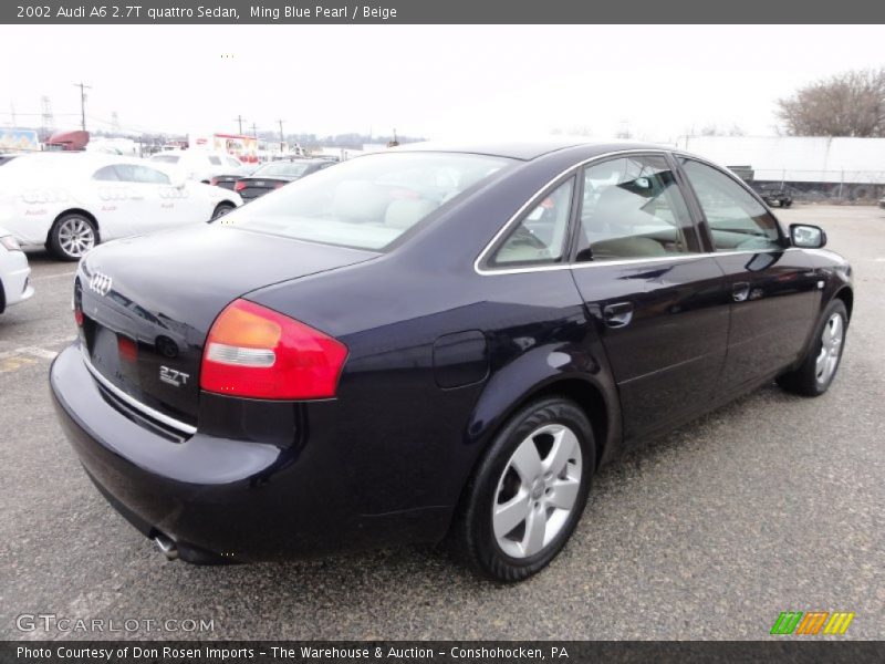 Ming Blue Pearl / Beige 2002 Audi A6 2.7T quattro Sedan