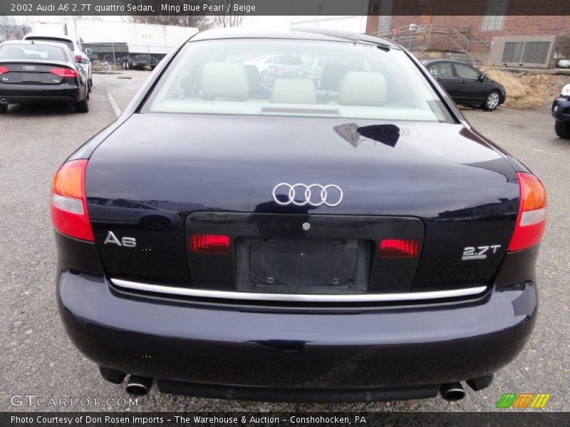 Ming Blue Pearl / Beige 2002 Audi A6 2.7T quattro Sedan