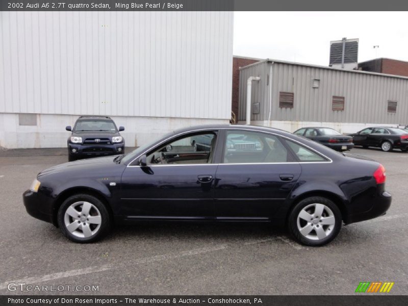 Ming Blue Pearl / Beige 2002 Audi A6 2.7T quattro Sedan