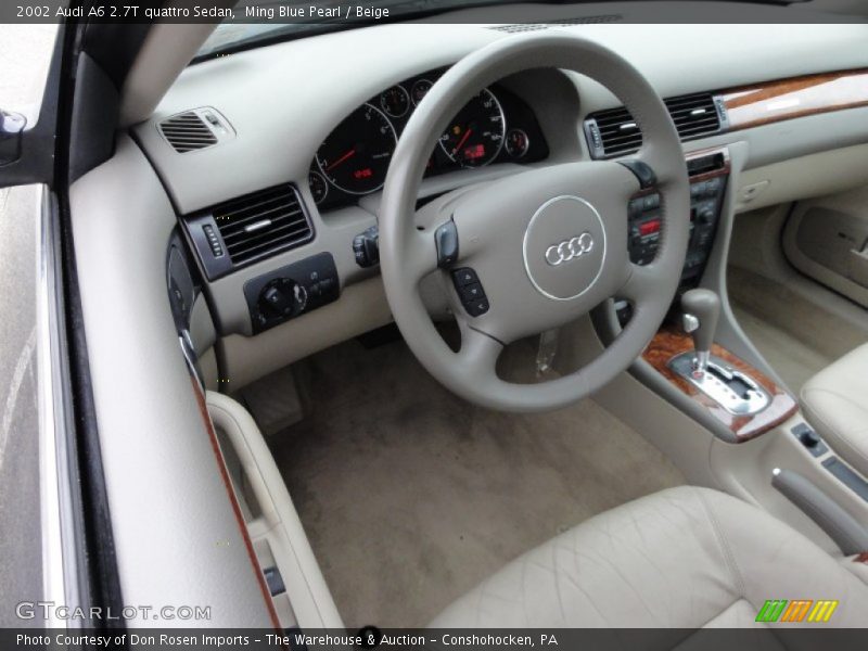 Ming Blue Pearl / Beige 2002 Audi A6 2.7T quattro Sedan