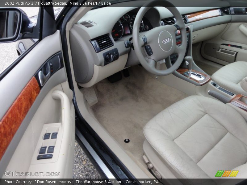 Ming Blue Pearl / Beige 2002 Audi A6 2.7T quattro Sedan