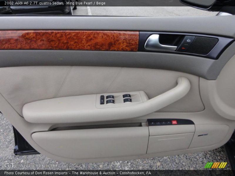 Ming Blue Pearl / Beige 2002 Audi A6 2.7T quattro Sedan