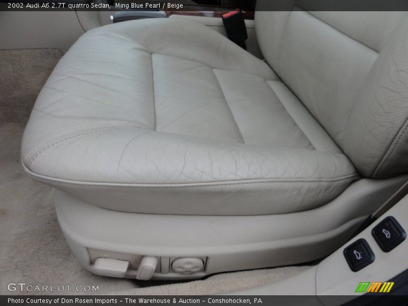Ming Blue Pearl / Beige 2002 Audi A6 2.7T quattro Sedan