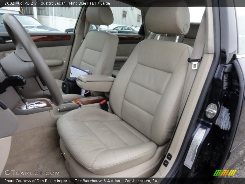 Ming Blue Pearl / Beige 2002 Audi A6 2.7T quattro Sedan