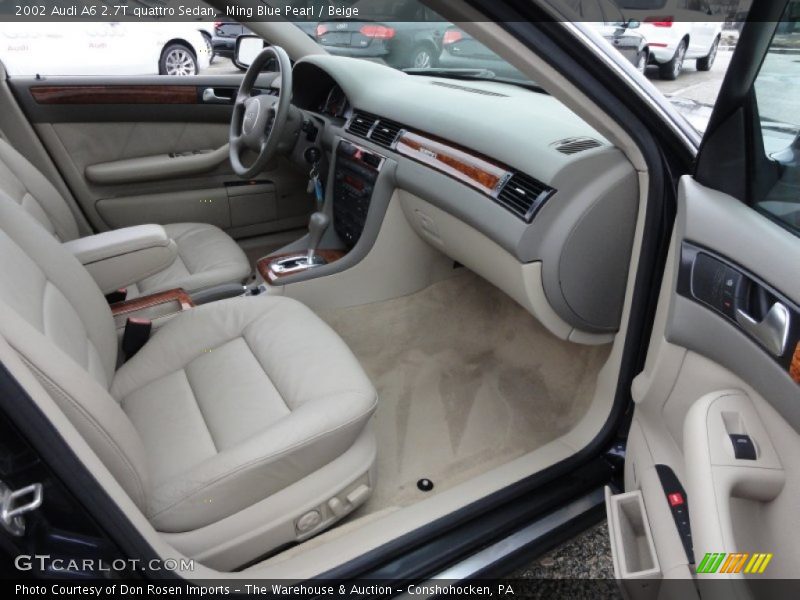 Ming Blue Pearl / Beige 2002 Audi A6 2.7T quattro Sedan