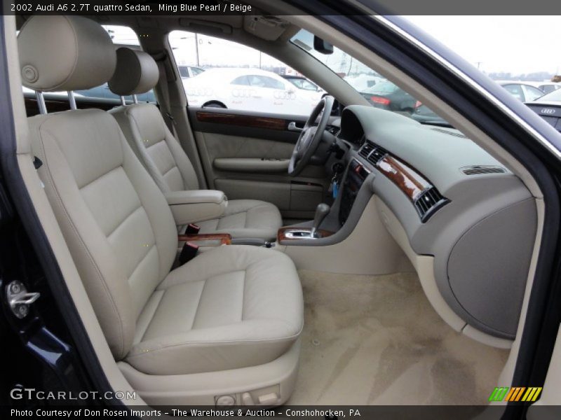 Ming Blue Pearl / Beige 2002 Audi A6 2.7T quattro Sedan