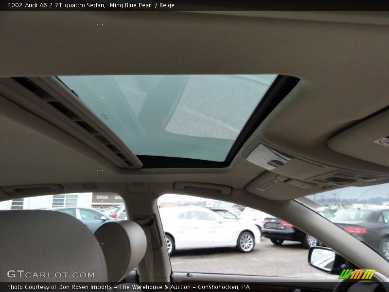 Ming Blue Pearl / Beige 2002 Audi A6 2.7T quattro Sedan