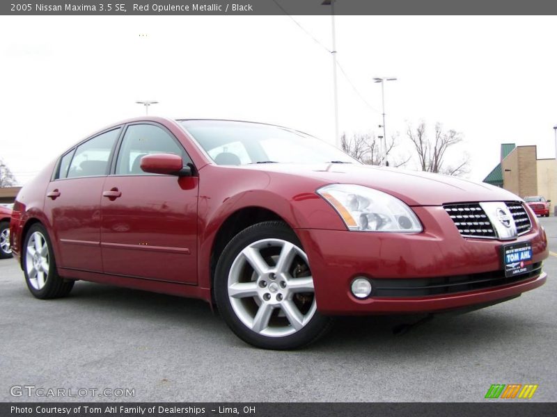Red Opulence Metallic / Black 2005 Nissan Maxima 3.5 SE
