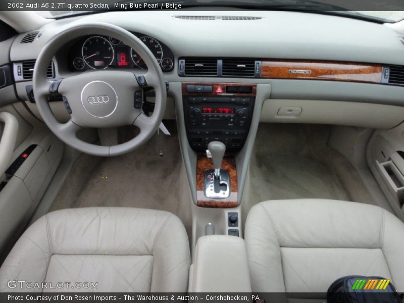 Ming Blue Pearl / Beige 2002 Audi A6 2.7T quattro Sedan