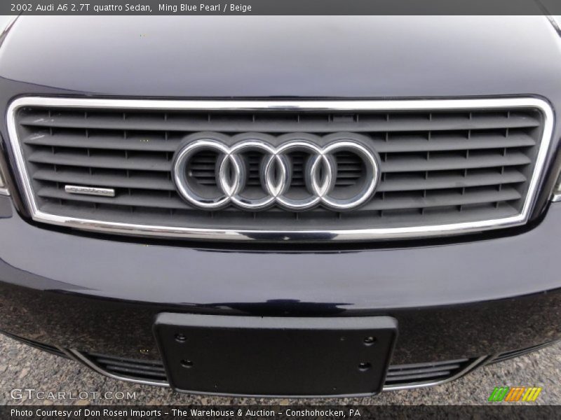 Ming Blue Pearl / Beige 2002 Audi A6 2.7T quattro Sedan