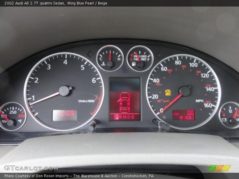 Ming Blue Pearl / Beige 2002 Audi A6 2.7T quattro Sedan