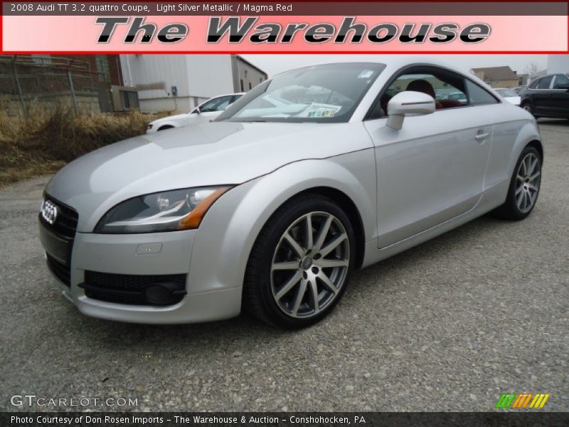 Light Silver Metallic / Magma Red 2008 Audi TT 3.2 quattro Coupe