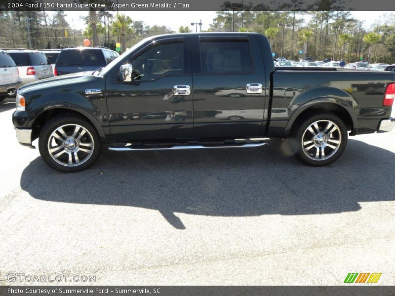Aspen Green Metallic / Tan 2004 Ford F150 Lariat SuperCrew