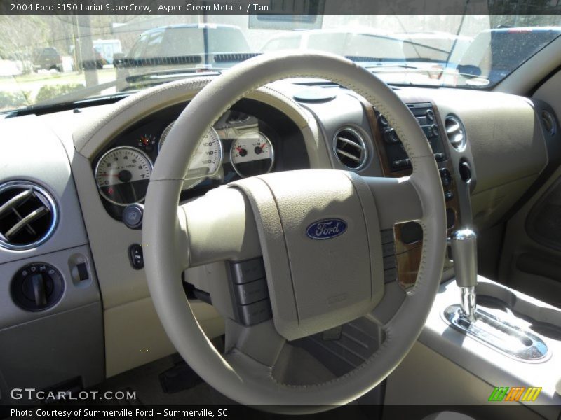 Aspen Green Metallic / Tan 2004 Ford F150 Lariat SuperCrew