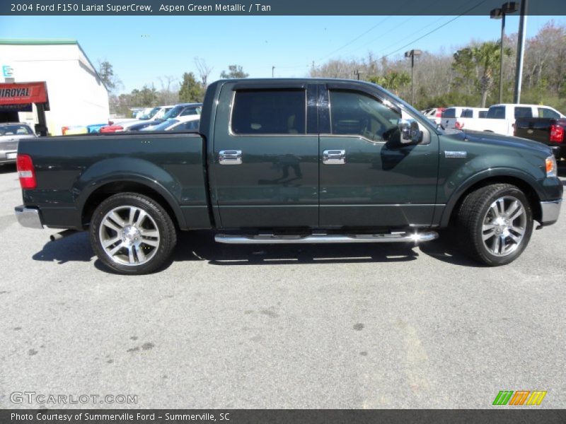 Aspen Green Metallic / Tan 2004 Ford F150 Lariat SuperCrew
