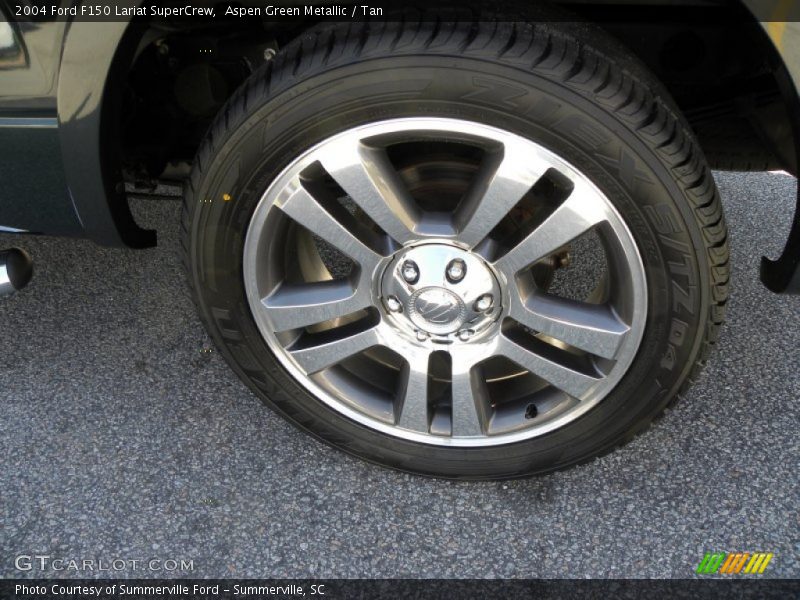 Aspen Green Metallic / Tan 2004 Ford F150 Lariat SuperCrew