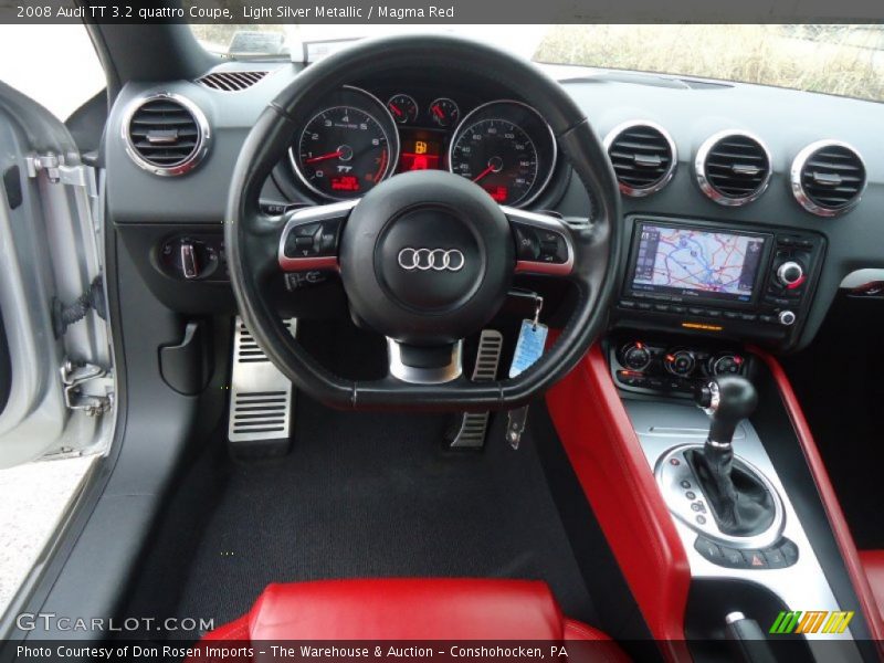 Light Silver Metallic / Magma Red 2008 Audi TT 3.2 quattro Coupe