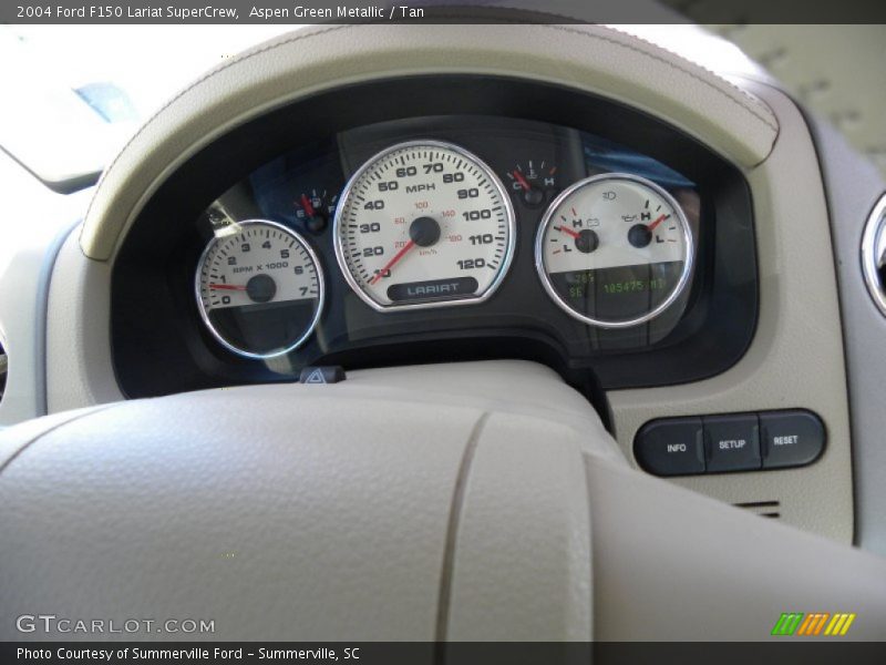 Aspen Green Metallic / Tan 2004 Ford F150 Lariat SuperCrew