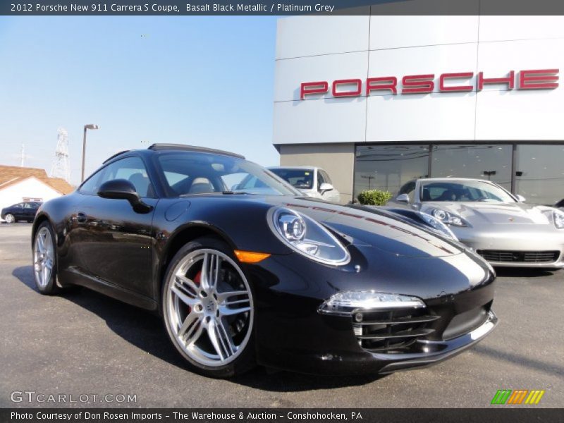 Basalt Black Metallic / Platinum Grey 2012 Porsche New 911 Carrera S Coupe