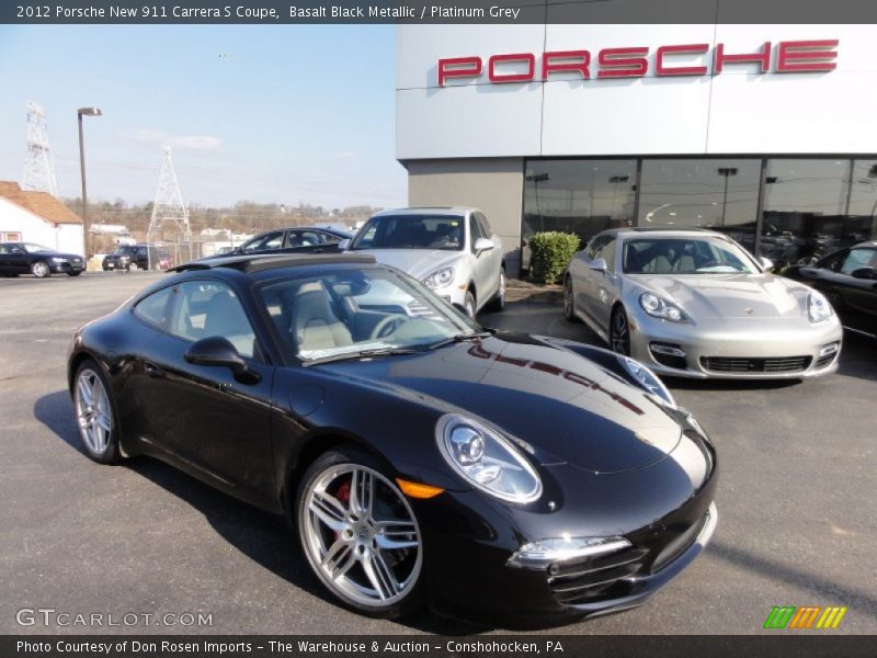 Basalt Black Metallic / Platinum Grey 2012 Porsche New 911 Carrera S Coupe