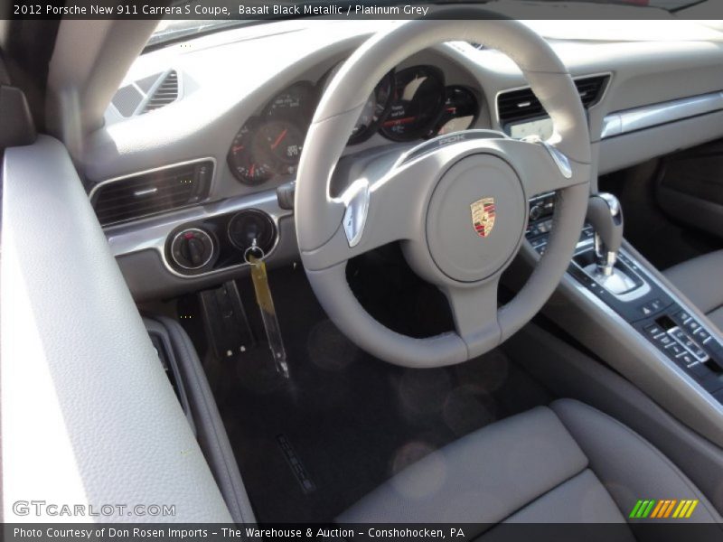 Basalt Black Metallic / Platinum Grey 2012 Porsche New 911 Carrera S Coupe