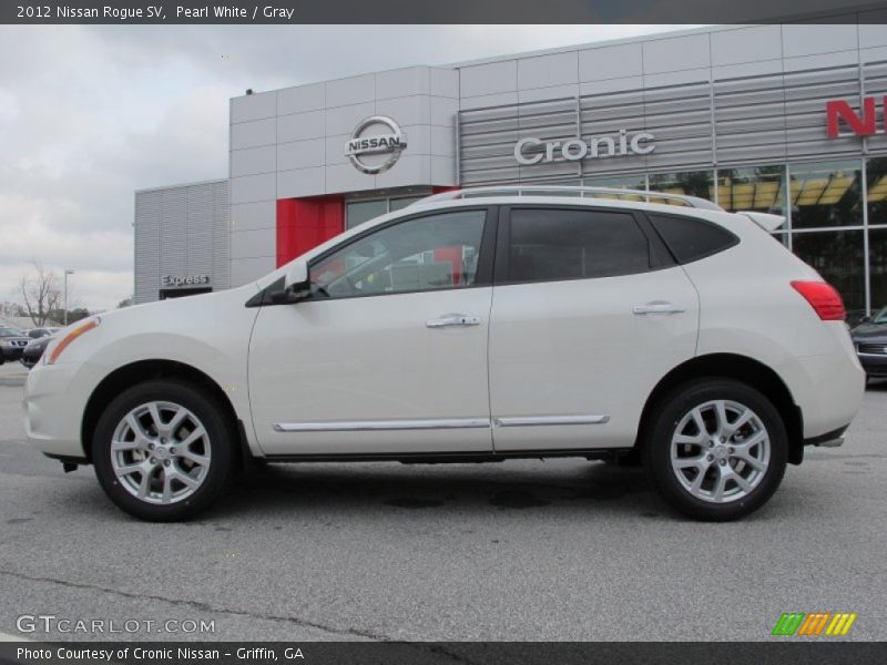 Pearl White / Gray 2012 Nissan Rogue SV