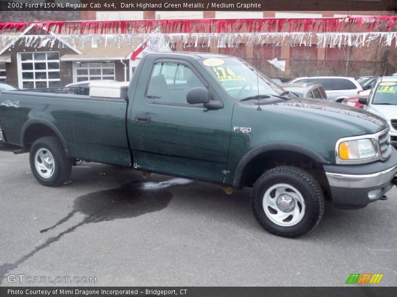 Dark Highland Green Metallic / Medium Graphite 2002 Ford F150 XL Regular Cab 4x4