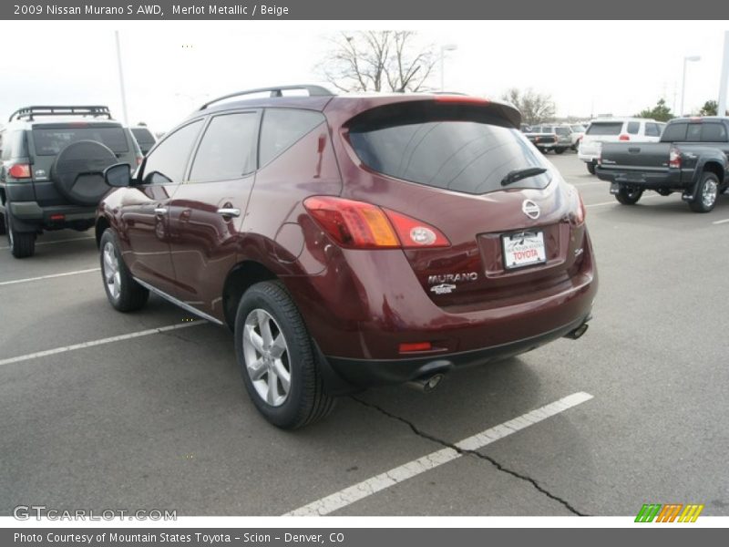 Merlot Metallic / Beige 2009 Nissan Murano S AWD