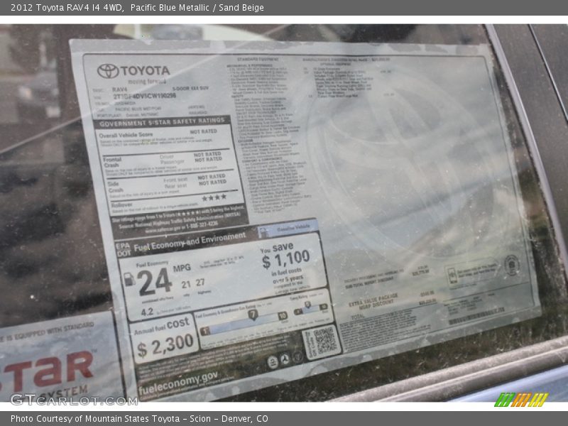 Pacific Blue Metallic / Sand Beige 2012 Toyota RAV4 I4 4WD