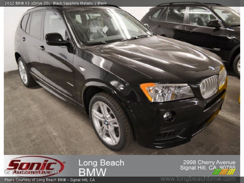 Black Sapphire Metallic / Black 2012 BMW X3 xDrive 35i