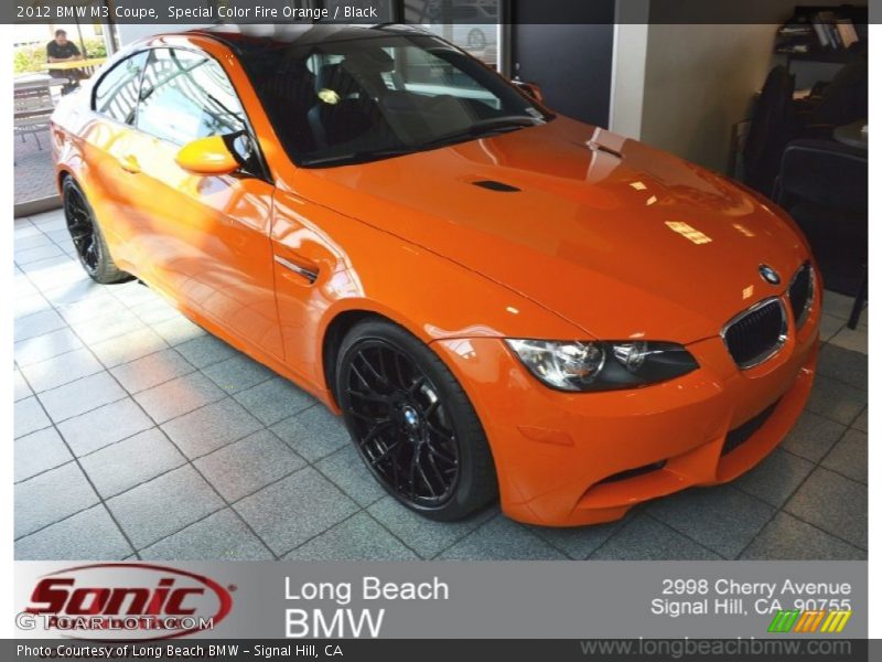 Special Color Fire Orange / Black 2012 BMW M3 Coupe