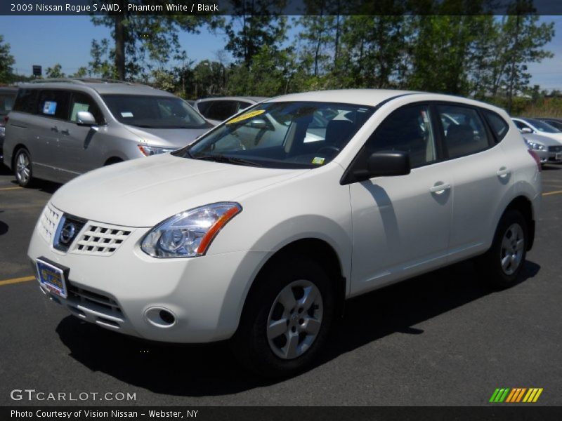 Phantom White / Black 2009 Nissan Rogue S AWD