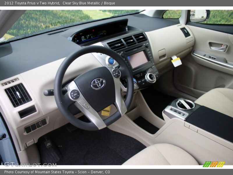 Clear Sky Blue Metallic / Bisque 2012 Toyota Prius v Two Hybrid