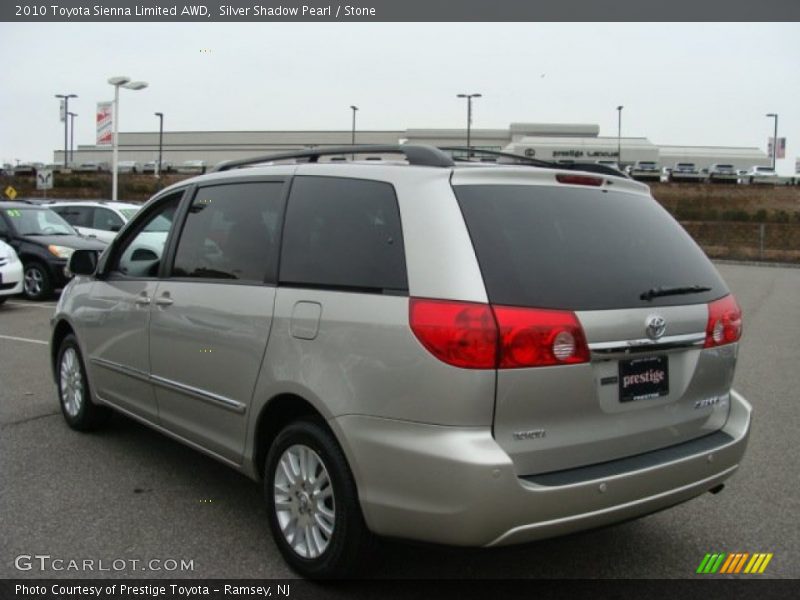 Silver Shadow Pearl / Stone 2010 Toyota Sienna Limited AWD