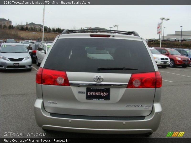 Silver Shadow Pearl / Stone 2010 Toyota Sienna Limited AWD