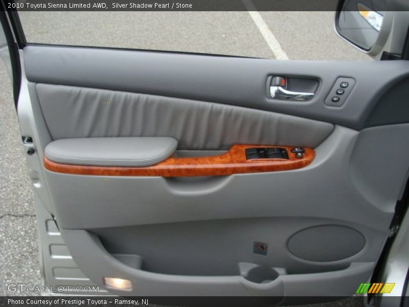 Silver Shadow Pearl / Stone 2010 Toyota Sienna Limited AWD