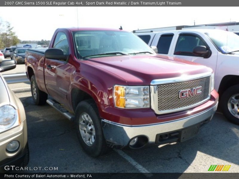 Sport Dark Red Metallic / Dark Titanium/Light Titanium 2007 GMC Sierra 1500 SLE Regular Cab 4x4