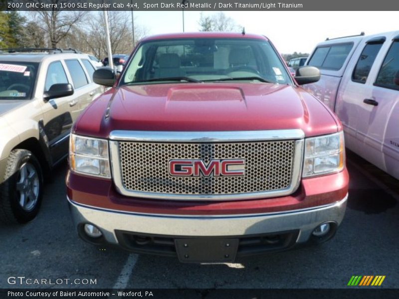 Sport Dark Red Metallic / Dark Titanium/Light Titanium 2007 GMC Sierra 1500 SLE Regular Cab 4x4