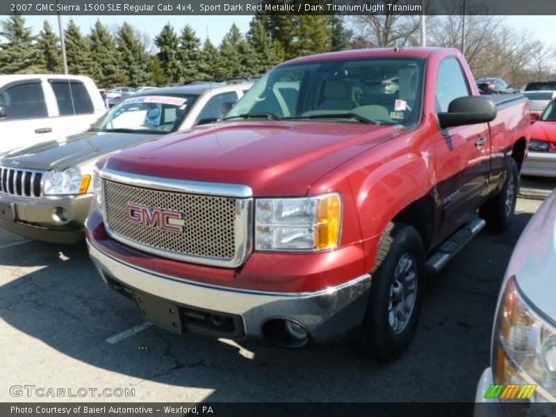 Sport Dark Red Metallic / Dark Titanium/Light Titanium 2007 GMC Sierra 1500 SLE Regular Cab 4x4