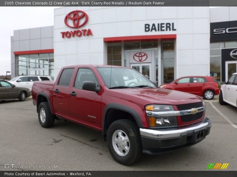 Dark Cherry Red Metallic / Medium Dark Pewter 2005 Chevrolet Colorado LS Crew Cab 4x4