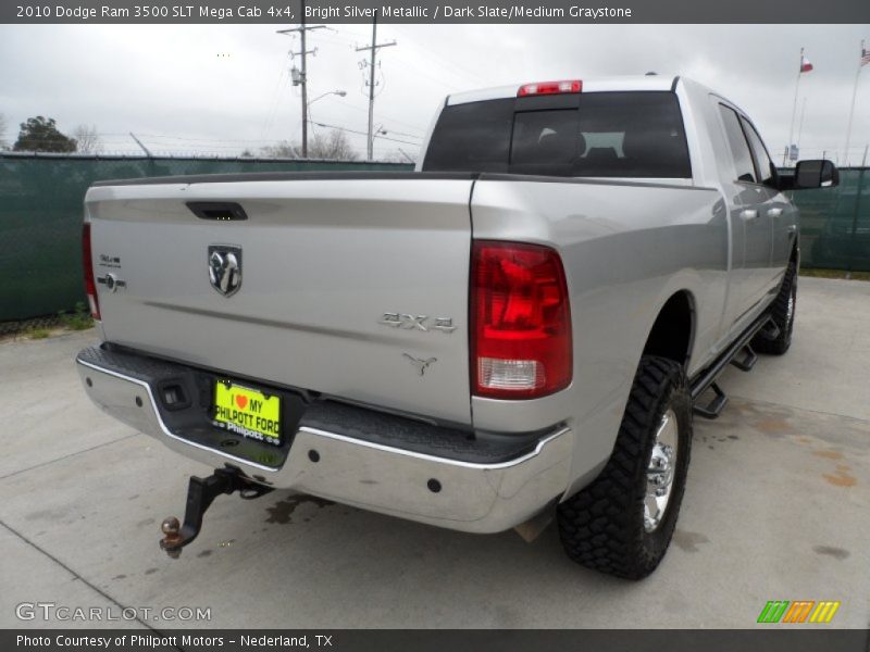 Bright Silver Metallic / Dark Slate/Medium Graystone 2010 Dodge Ram 3500 SLT Mega Cab 4x4