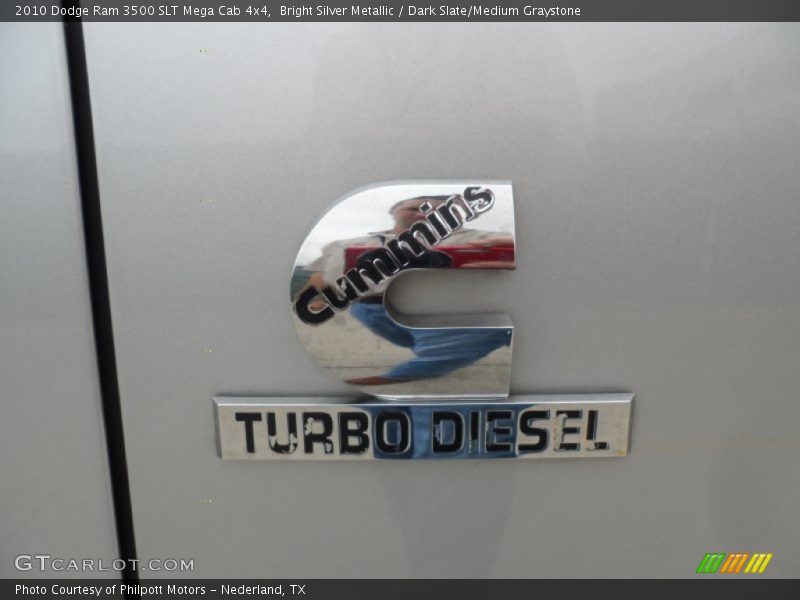 Bright Silver Metallic / Dark Slate/Medium Graystone 2010 Dodge Ram 3500 SLT Mega Cab 4x4