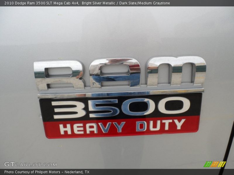 Bright Silver Metallic / Dark Slate/Medium Graystone 2010 Dodge Ram 3500 SLT Mega Cab 4x4