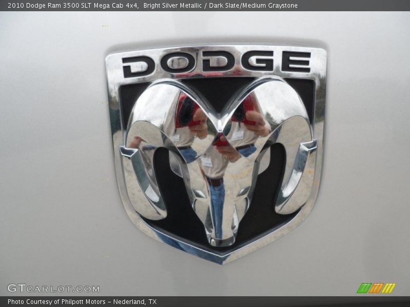 Bright Silver Metallic / Dark Slate/Medium Graystone 2010 Dodge Ram 3500 SLT Mega Cab 4x4